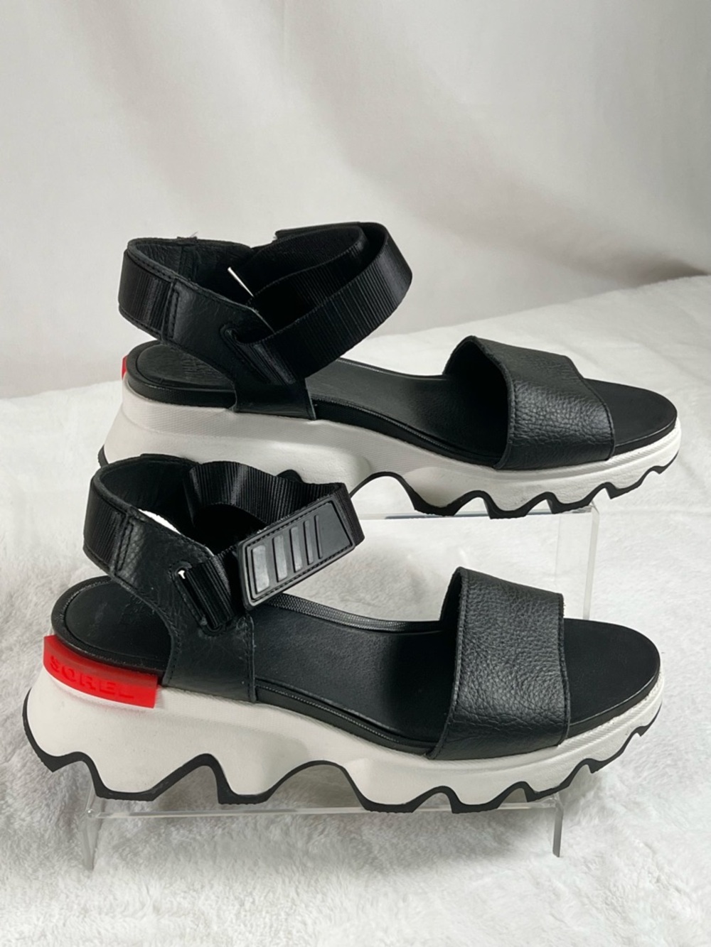 SOREL Sandals Black Kinetic Impact Platform Wedge Womens Size 9.5 NL4962-010 - Picture 4 of 12